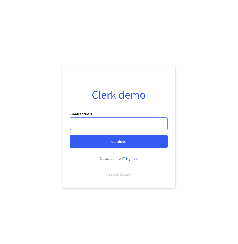 The sign-in page with Clerk