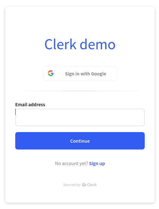 Sign-in page with SSO in Clerk