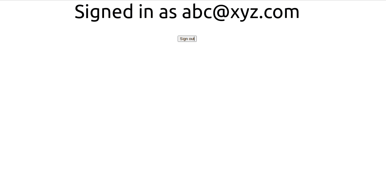 The profile page after the user has signed in