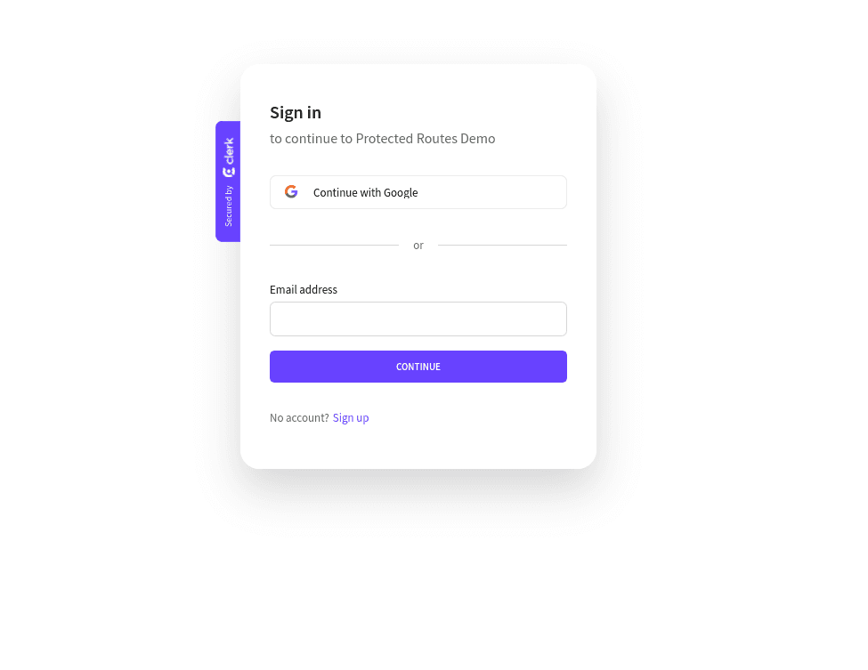 Clerk's login page